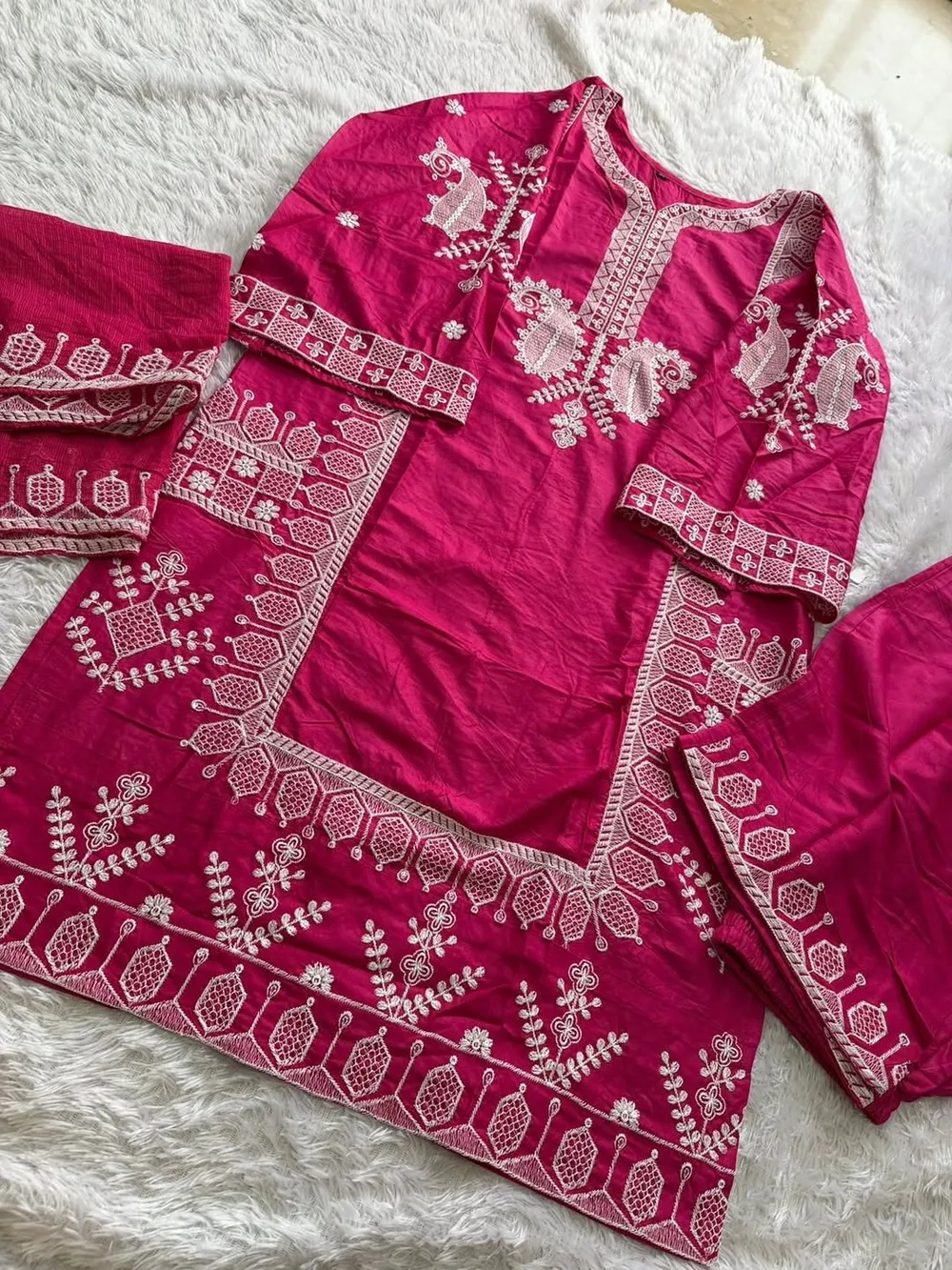 Rayon Embroidered Palazzo Suit