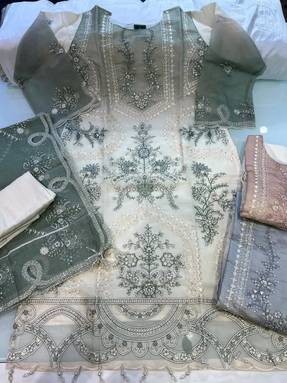 Luxury Cotton Embroidered Kurta Set
