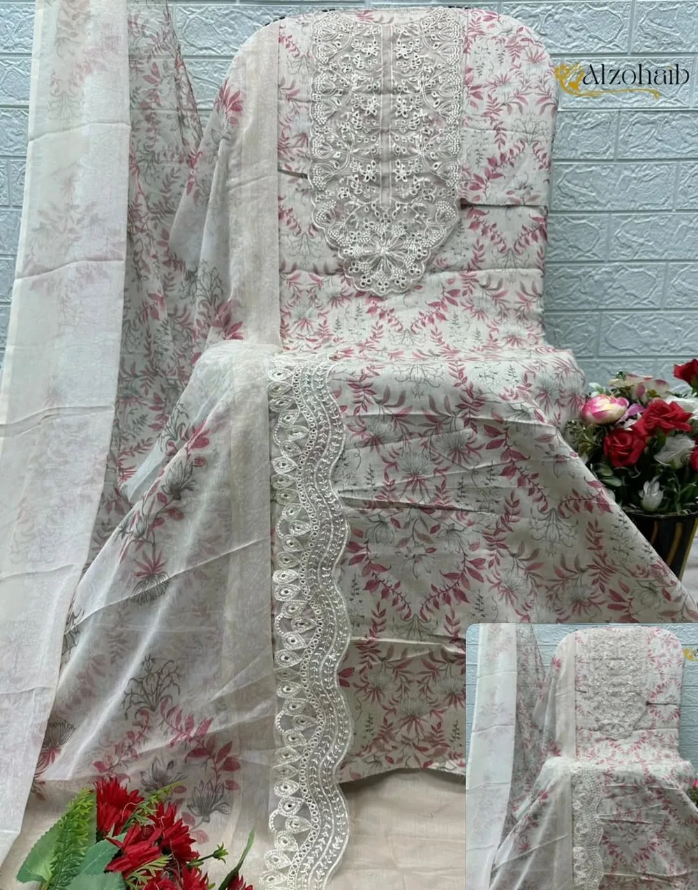 Mint Green Handcrafted Chikankari Suit