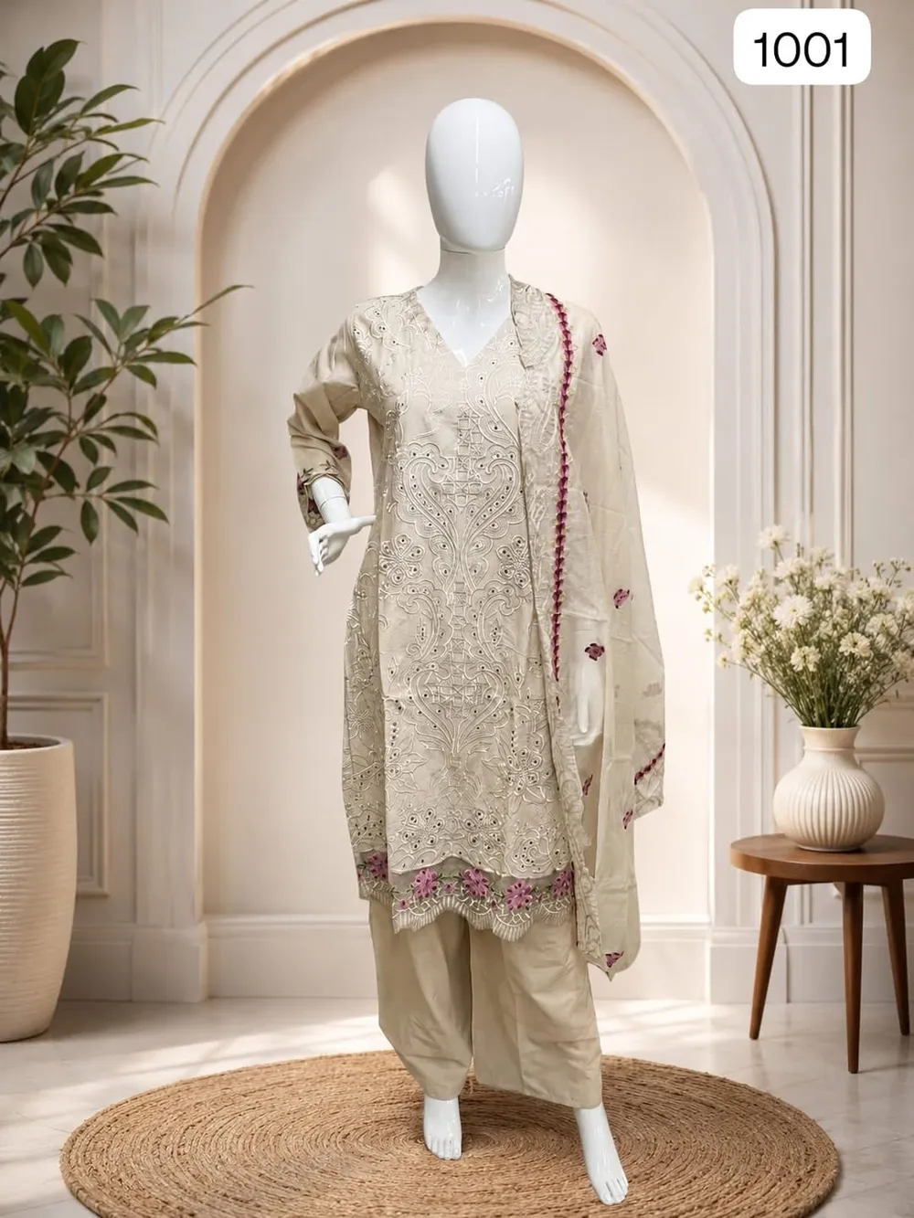 Cambric Cotton Heavy Embroidery Set
